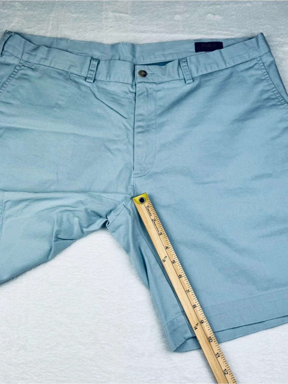 Polo Ralph Lauren Classic Fit 9” flat front shorts. Powder blue. Men’s size 40.